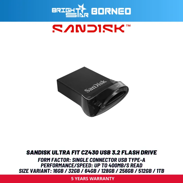SANDISK Ultra Fit CZ430 USB 3.2 Flash Drive - 512GB/1TB