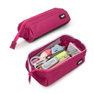 ZIPIT Lenny Pencil Case for Adults and Teens Large Capacity Pouch Sturdy Wide Opening Stationery Organizer Pink