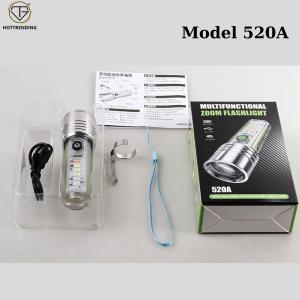 Đèn Pin Siêu Sáng 520A Vỏ Kim Loại Và Nhựa Trong Suốt Tích Điện Chống Nước Có Nam Châm 8 Chế Độ Sáng Có Zoom Xa Gần