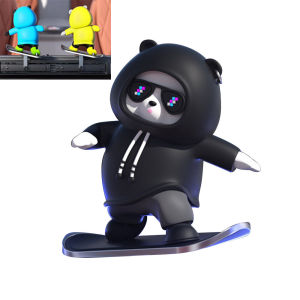 Kebidumei Cartoon Car Ornaments Skateboard Sliding Display Screen Ornaments Cute and Creative Interior Decorations For Tesla