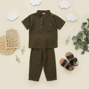 ESHAQ SET - Promo 12.12 Baju Setelan koko safari Anak Bayi Baby Kids Cowok  LakiLaki Lucu Murah katun