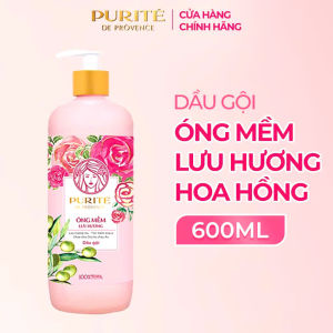 Dầu gội Purité hương Hoa Hồng và Olive 600ml giúp nuôi dưỡng phục hồi tiếp thêm sinh cho mái tóc ngày càng chắc khỏe mượt mà