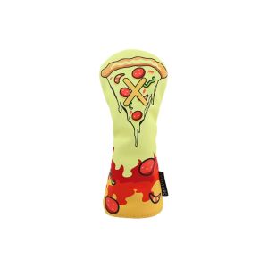 MUQZI Pizza Pattern Golf Head Cover Soft And Durable PU Leather Wood Headcover Women Girls Kawaii Golf Club Protector Driver Fairway