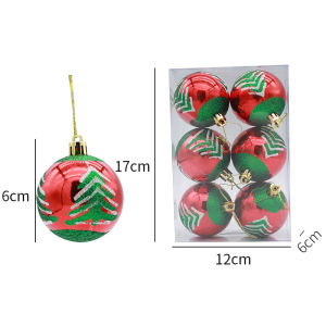 6Pcs 6cm Painted Christmas Balls Christmas Tree Decorations Happy New Year 2023 Christmas Gift Ornaments
