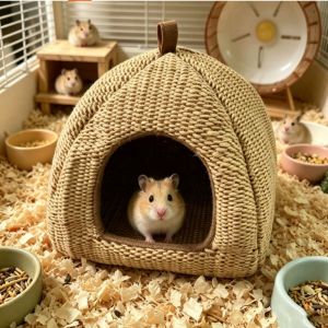 DIVATEN Cotton Line Guinea Pig House Hanging Loop Breathable Chinchilla Hamster Cage Portable Soft Lining Hamster Shelter Small Pets