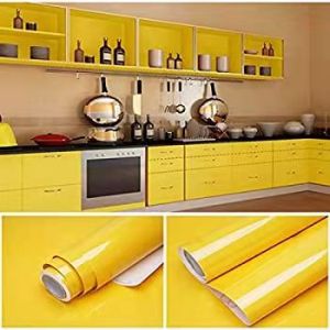 LKF wallpaper 5m×40cm cabinet sticker kitchen oil-proof and waterproof self-adhesive paint furniture wardrobe film desktop cabinet thickening refurbished wallpaper