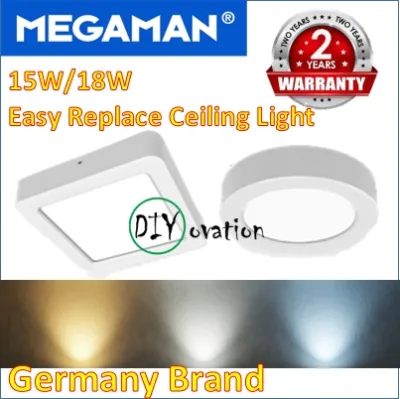 [2yrs warranty] Megaman Easy Replace Surface mounting LED Ceiling Light/ 15W/18W High Brightness