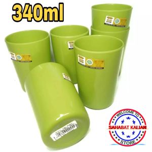 GELAS MELAMIN RATA GOLDEN DRAGON B0401 340ML HIJAU STABILO PER 6 PCS