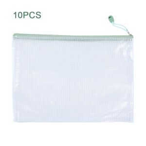 10Pcs Mesh Zipper Pouch Document Bag Waterproof Zip File Folders A4 A5 Size Office School Supplies Storage2026