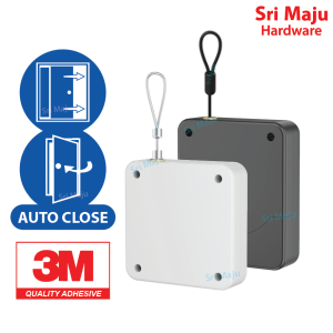MAJU DS-WB Automatic Door Closer Quality Soft Close Adjustable Wire Rope String Punch Free Refrigerator Sliding Door Cabinet Pintu Almari Auto Closer Otomatik Automatik Penutup Pintu