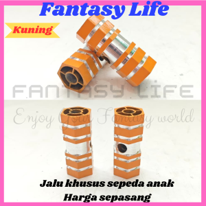 Fantasy SEPASANG jalu sepeda ANAK alloy pijakan kaki warna besi boncengan sepeda anak ban 12 16 18