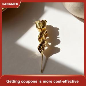 【CANAMEK】 Cao cấp màu vàng hoa hồng Trâm phù hợp với huy hiệu Áo thời trang đồ trang sức ve áo pins đối với phụ nữ và nam giới Quà Tặng phụ kiện