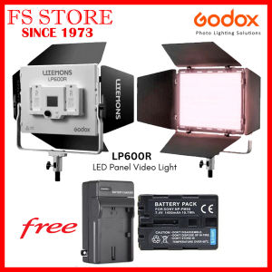 Godox LP600R RGB LED Panel Light Video Light with Barndoor For Videography and Photography FREE BATTERY FM50 & CHARGER FM50