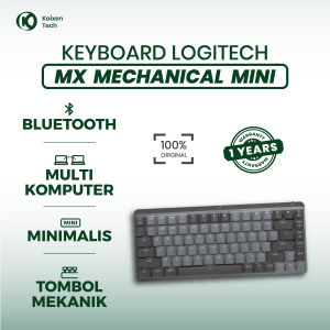 Logitech MX Mechanical Mini Tactile Keyboard Wireless Bluetooth Baterai Li-Po 1500mAh Original