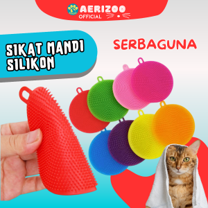 Sikat Silikon Pembersih Tempat Makan Minum Kucing Anjing Anti Bakteri Sikat Multifungsi Aerizoo