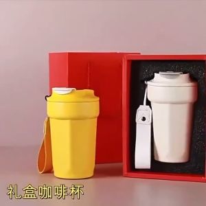 Stainless Steel Eight-Angle Coffee Mug 450ml Portable Vacuum Insulated Leakproof Travel Tumbler