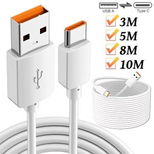 3/5/8/10M Ultra Long Type C Super Fast Charging Cable Mobile Phone Quick Charge Data Cord for Xiaomi Samsung Huawei
