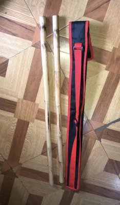 Natural Finish Live Rattan Arnis Stick with Nylon Carry Case