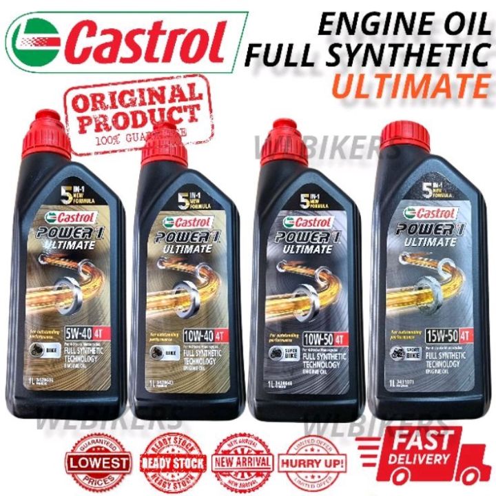 Castrol 4t Power 1 Ultimate 5w-40 10w-40 10w-50 15w-50 Fully Synthetic 