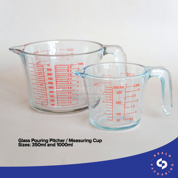 Glass Pouring Pitcher Measuring Cup 350ml and 1000ml | Lazada PH