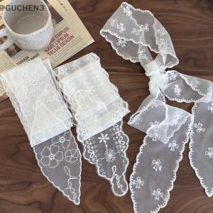 GUCHEN3🦋 Retro Ren Dài Dải Khăn Lụa Thời Trang Ren Tóc Khăn Quàng Thanh Lịch Headband Cho Phụ Nữ Cô Gái Ngọt Ngào Có Thể Điều Chỉnh Mềm Ribbon Quà Tặng