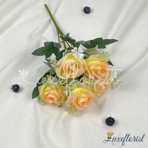 Fairy Rose X5 ￼Bunga Mawar Dekorasi Premium Kombinasi X5 (Satuan) Bunga Dekorasi Palsu Plastik Hiasan Dekorasi Buket Wedding