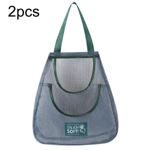 2Pcs Durable Double Layer Hanging Storage BagsMesh Design for Onion Garlic and Potato Keeping