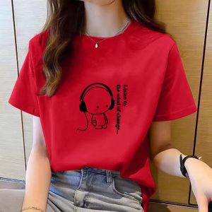 t shirt women top short sleeve t shirts New Korean t shirt for Women t shirt 女 Round Neck Loose women clothes Fashion t-shirt woman Cartoon printed t shirt woman