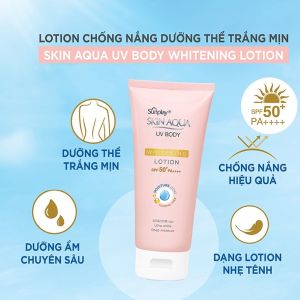 Lotion Chống Nắng Dưỡng Thể Trắng Mịn Skin Aqua UV Body Whitening Lotion 150Gr - MÀU HỒNG