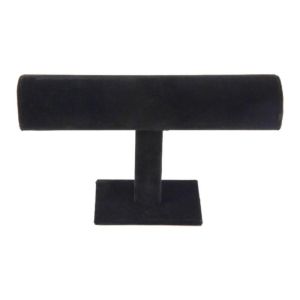 T-Bar Jewelry Display Stand Black Velvet Bracelet Necklace Bangle Stand Organizer Watch Rack
