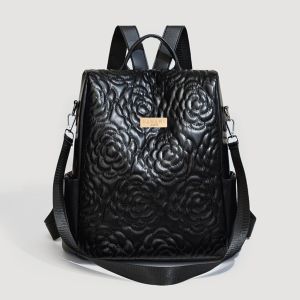 HANAMI Tas Ransel Wanita TA1069B5 Rukia Hitam Kulit Muat Banyak Kekinian Cantik Simple Backpack