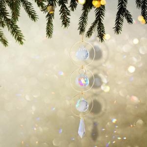 【New Arrival】 Garden Decor Wind Chime with Moon Sun Heart Crystal Ball Light Catcher for Outdoor Use