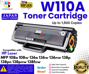 W110A 110A Toner Cartridge Compatible with HP Laser MFP 108a 108w 136a 136w 136nw 138p 138pn 138pn