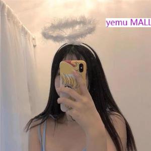 yemu MALL ที่คาดผมนางฟ้าขนนกสำหรับงานปาร์ตี้คริสต์มาสการแสดงชุดคอสเพลย์ชุดนางฟ้าฮาโล