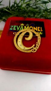 Bros Pin Hijab Ukir Nama Sendiri Lapis Emas