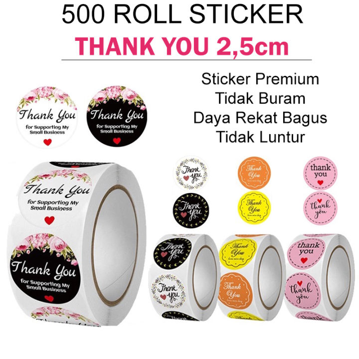 Stiker Label 500 pcs / Sticker Thank You For Your Order Ukuran 2.5 Cm ...