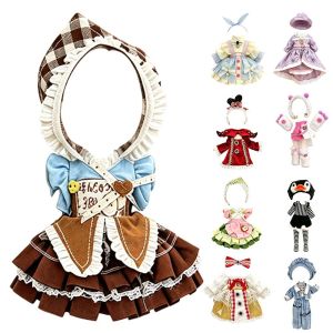 NOBLELUX 8 Points BJD Doll Clothes 11-17cm Plush Material Doll Clothes Set Dress Up Set 12 Points OB11 Doll Clothes Doll Dress Up