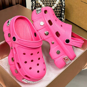 Free Shipping Paris New Style WomenS Eva Punk-Style Platform Sandals With Metal Studs Fashionable Slip-On Sandals With A Closed-Toe Design