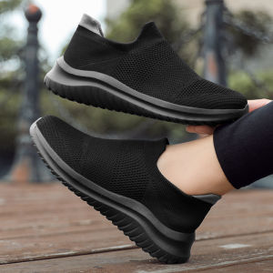 Comfortable Summer Breathable Mesh Sneakers for Man and Womens Slip-on Classic Sock Sneakers Casual Flat Shoes Size 35-44
