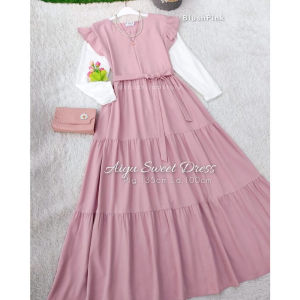 GAMIS ANAK TANGGUNG TERBARU 2023 AIYU SWEET DRESS | UMUR 9-11-12-14 TAHUN 3 SERIAN WARNA POLOS
