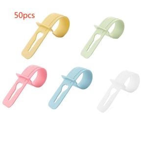 50pcs/Set Kaitan Jemuran Antu Angin Tali Gantungan Tiang Jemuran Baju Warna Tali Gantungan Baju Kunci Gespe