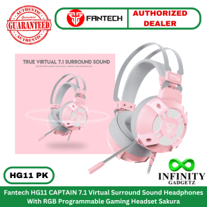 Fantech HG11 CAPTAIN 7.1 Virtual Surround Sound Headphones w/ RGB Programmable Gaming Headset PINK
