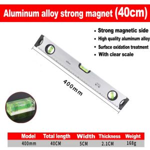 Magnetic Spirit Level with 3 Vials Aluminum  Shockproof Bubble Level High Visibility Durable Measuring Leveler