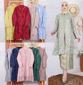 Kebaya Encim Lengan Panjang dan Rok Songket/ Kebaya Wanita Modern