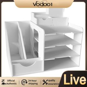Multi-Section File Organizer with Partitioned Compartments for Home Office and School Supplies in Sturdy Construction
