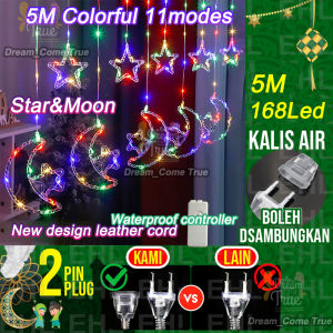 5M LED hair raya lights 8modes 144LED lampu lap lip raya lights LED Fairy lights outdoor waterproof Curtain hari raya decoration