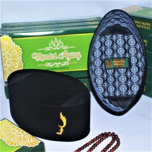 Songkok Kujang Siliwangi Peci Hitam Betawi Pria Anak Dewasa Motif Bordir Logo Kujang Ac Tinggi 9