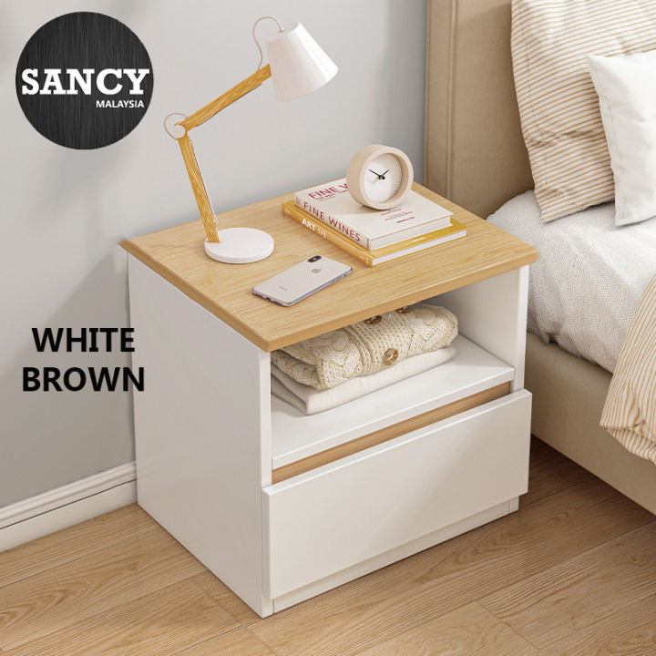 SANCY Single Drawers Bedside Table Simple Modern Small Storage Rental Room Bedroom Bedside Rack ...