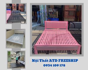 Giường ngủ sắt hộp cao cấp đơn giản- Giường sắt hiện đại 1m 1m2 1m4 1m6 1m8x2m
