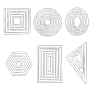 6Pcs Carbon Steel Die Cut Circular Rectangular Triangular Square Hexagonal Oval Cutting Dies for Scrapbooking Cardmaking